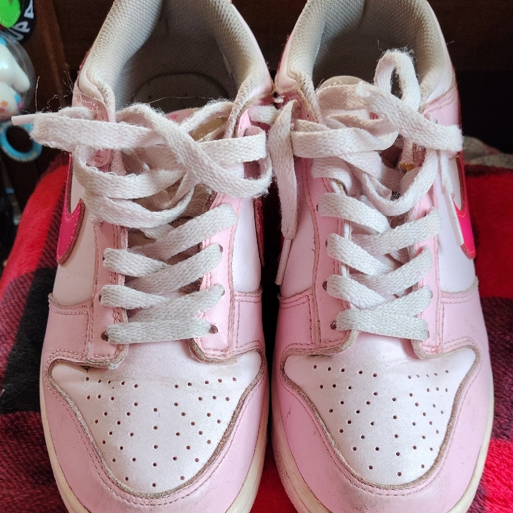 Nike Pink and White Classic Low-Top Sneakers